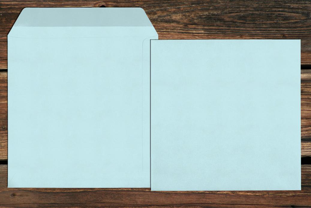 Versandtaschen 220x220 mm Nassklebend Hellblau 120 g/qm